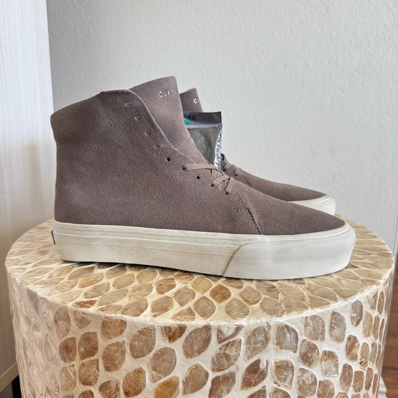 NWT Cu4tro Men's Norris Taupe Suede Leather High-Top Sneakers size 7.5 - Picture 2 of 13